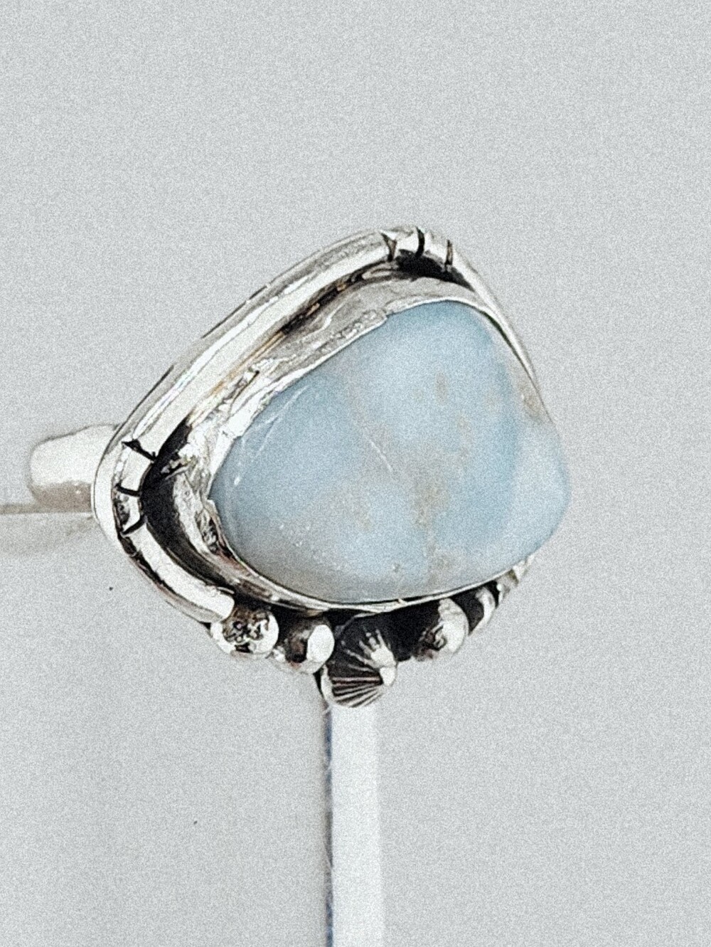 LARIMAR RING HANDMADE IN STERLING SILVER UNISEX SIZE 9 - Picture 9 of 16